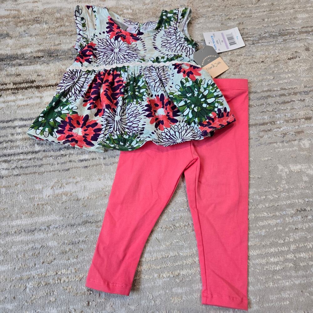 Pastourelle x Pippa and Julie Outfit 2-Piece Set Floral Top and Pants‎ 3-6 Month